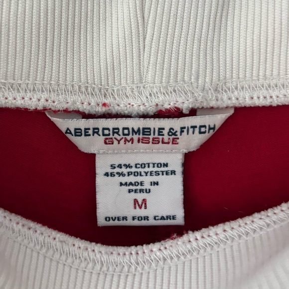 Abercrombie & Fitch Gym Issue Red Cropped Sweatpants Vintage Y2K Activewear - Picture 9 of 9